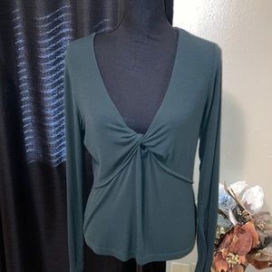 Green knit top